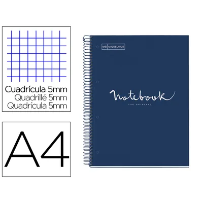 MIQUELRIUS Cuaderno Espiral Miquelrius Notebook 1 Emotions Tapa Forrada DIN A4 Microperforado 80 Hojas 90G/M2 Cuadro 5 MM