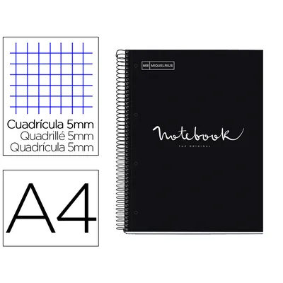 MIQUELRIUS Cuaderno Espiral Miquelrius Notebook 1 Emotions Tapa Forrada DIN A4 Microperforado 80 Hojas 90G/M2 Cuadro 5 MM