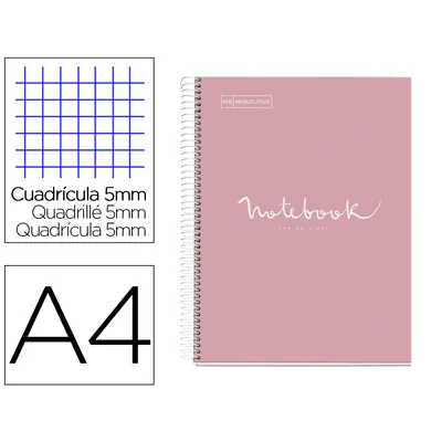 MIQUELRIUS Cuaderno Espiral Miquelrius Notebook 1 Emotions Tapa Forrada DIN A4 Microperforado 80 Hojas 90G/M2 Cuadro 5 MM
