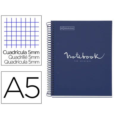 MIQUELRIUS Cuaderno Espiral Miquelrius Notebook 1 Emotions Tapa Forrada DIN A5 Microperforado 80 Hojas 90G/M2 Cuadro 5 MM