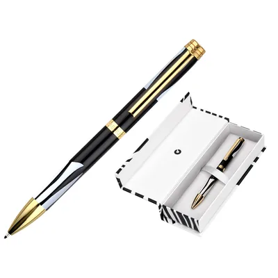 BELIUS Boligrafo Belius Dualita Cuerpo Negro Color Blanco Tinta Azul Caja de Diseño