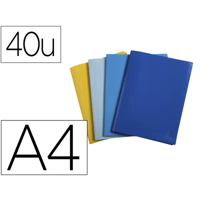 EXACOMPTA Carpeta Exacompta Escaparate 40 Fundas DIN A4 Reciclada Polipropileno Colores Surtidos