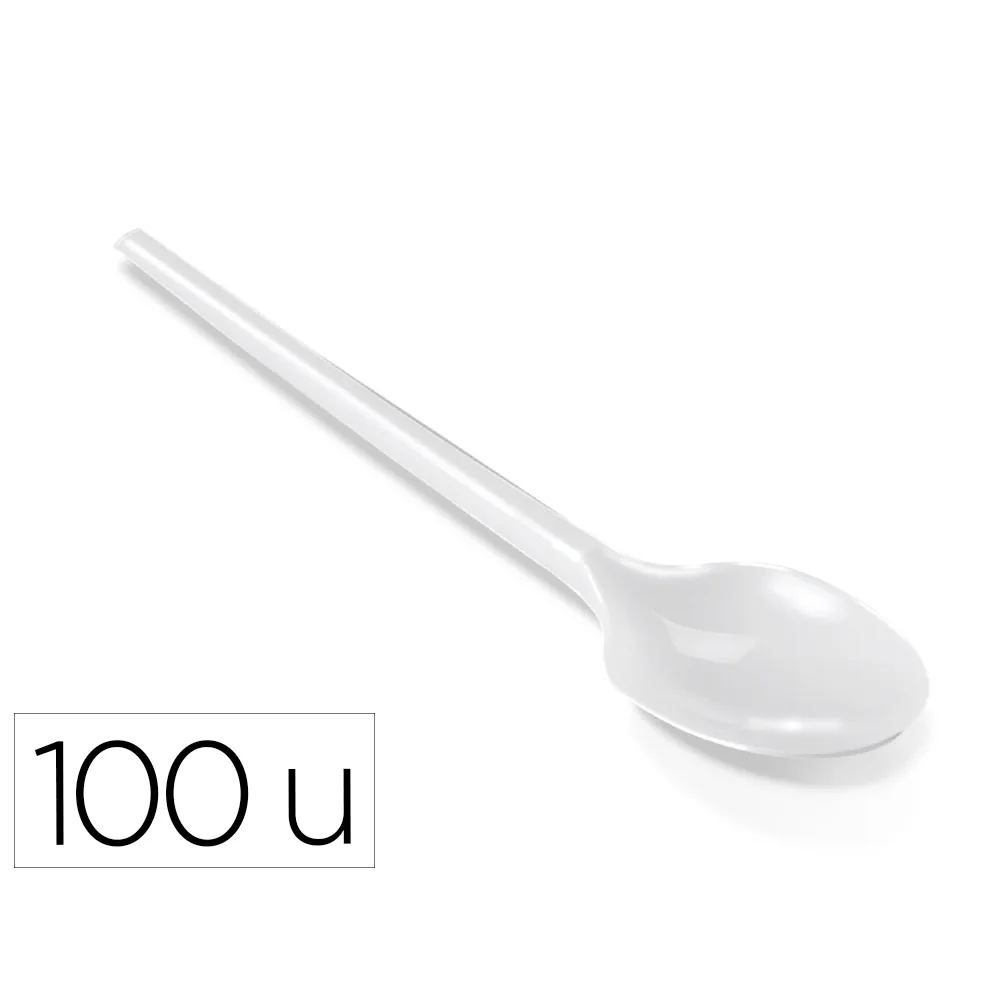 Cucharilla de Plastico Blanco Reutilizable Paquete de 100 Unidades