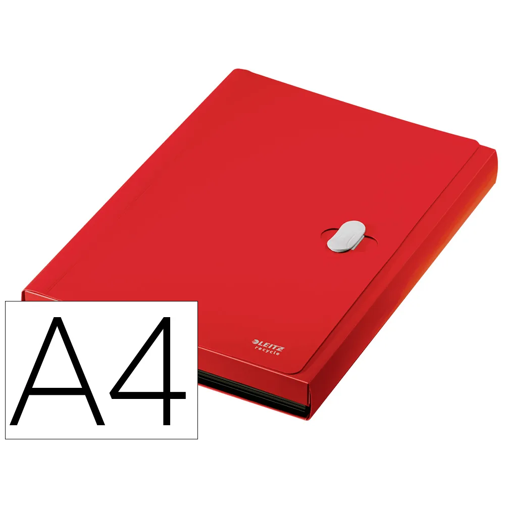 Carpeta Leitz Recycle Clasificador Fuelle Polipropileno 5+1 Compartimentos DIN A4 Rojo