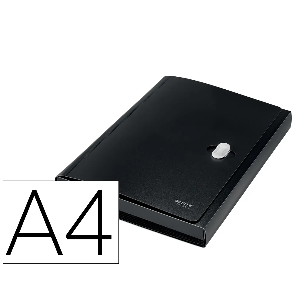Carpeta Leitz Recycle Clasificador Fuelle Polipropileno 5+1 Compartimentos DIN A4 Negro