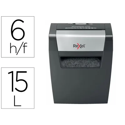 REXEL Destructora de Documentos Rexel Momentum X406 P4 Capacidad de Corte 6 Hojas Destruye Grapas y Clips