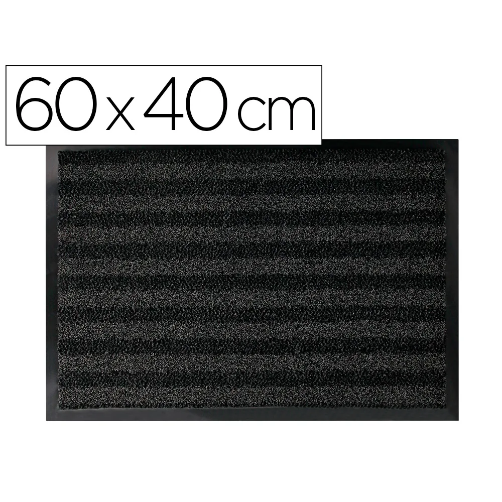 Alfombra para Suelo Q-Connect Premium para Interiores Antideslizante Fibra Polipropileno y Fieltro Gris 60X40 CM