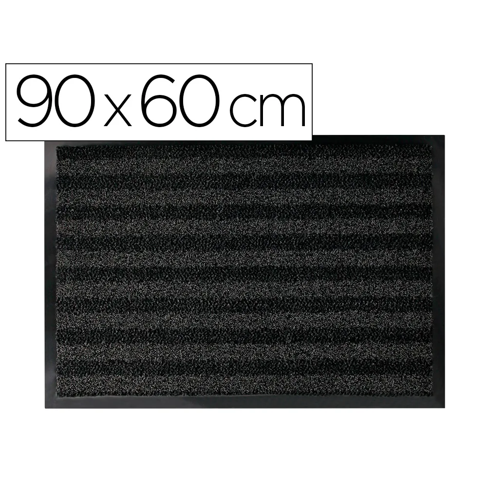 Alfombra para Suelo Q-Connect Premium para Interiores Antideslizante Fibra Polipropileno y Fieltro Gris 90X60 CM