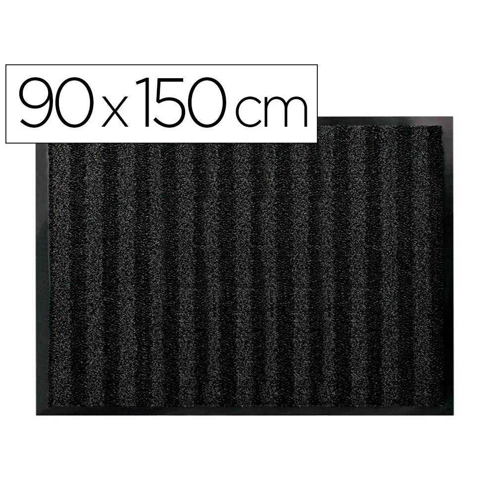 Alfombra para Suelo Q-Connect Premium para Interiores Antideslizante Fibra Polipropileno y Fieltro Gris 90X150 CM