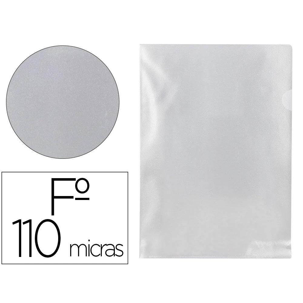 Carpeta Q-Connect Dossier Uñero Plastico Folio Transparente 110 Micras