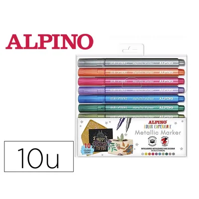 ALPINO Rotulador Alpino Metallic Marker Color Experience Estuche de 10 Unidades Colores Surtidos
