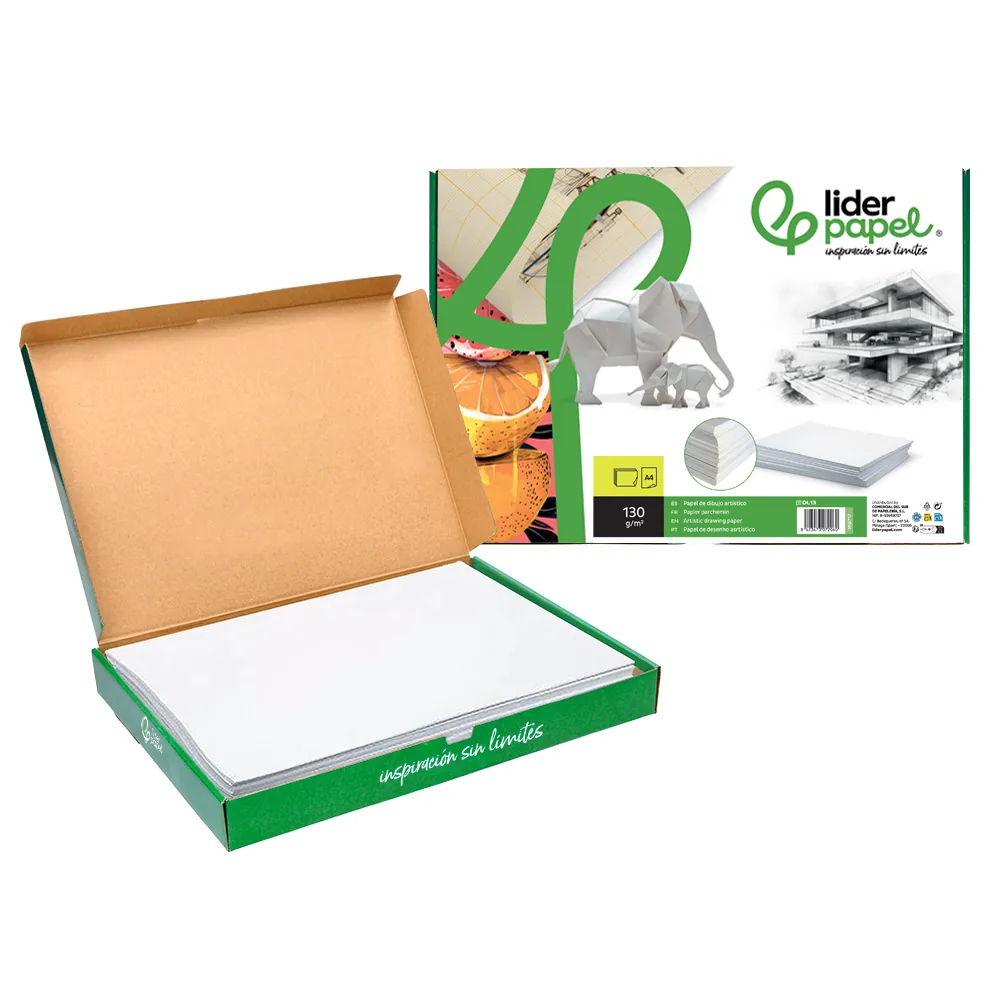 Papel Dibujo Liderpapel 210X297 MM 130 GR Sin Recuadro DIN A4 Hoja
