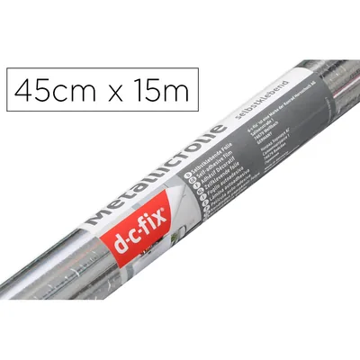 D-C-FIX Rollo Adhesivo D-C-Fix Plata Brillo Ancho 45 CM Largo 15 M