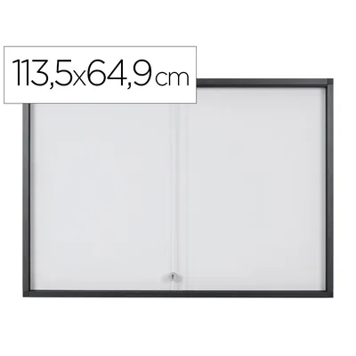 BI-OFFICE Vitrina de Anuncios Bi-Office 10 A4 Magnetica para Interior Slim Antracita 1135X39X649 MM