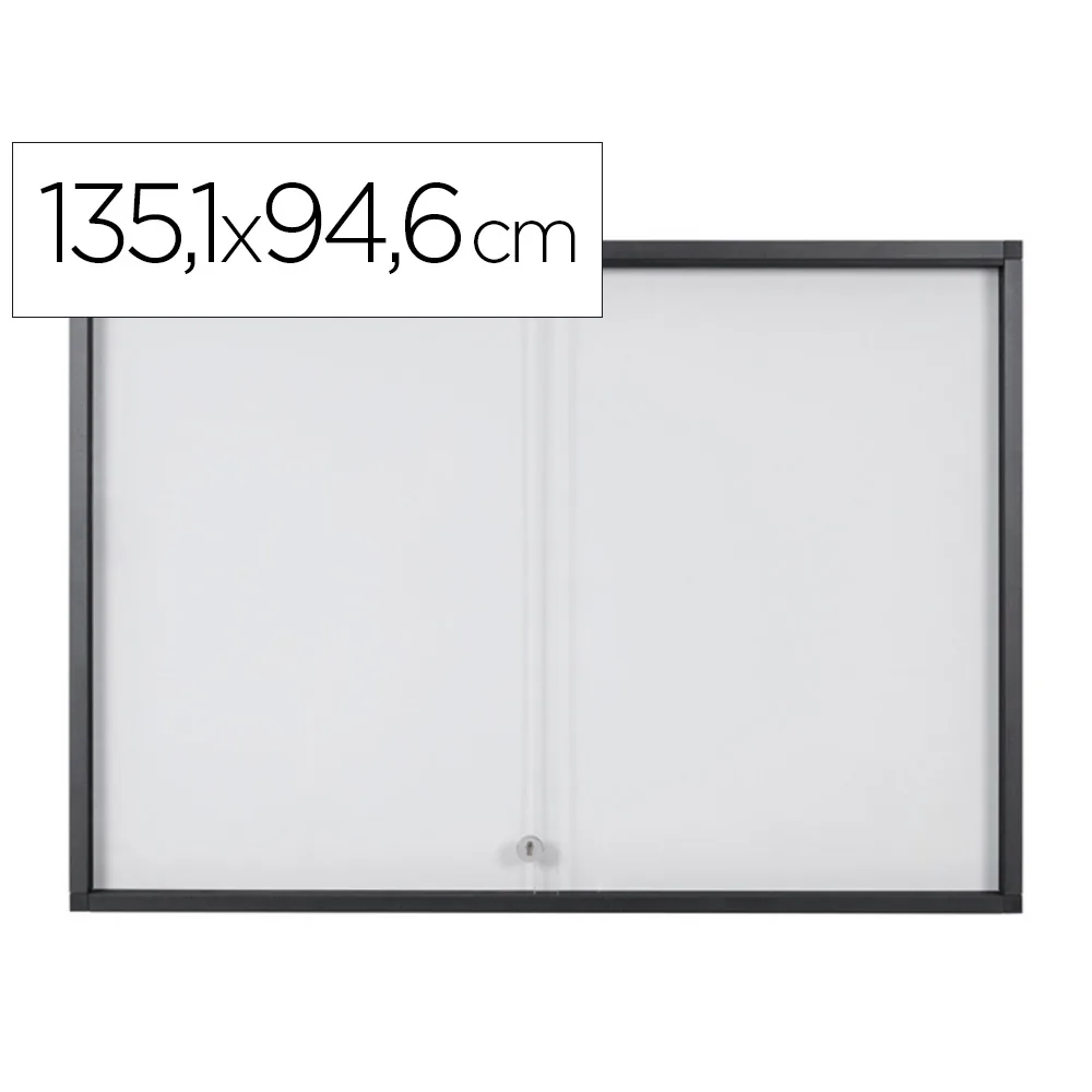 Vitrina de Anuncios Bi-Office 18 A4 Magnetica para Interior Slim Antracita 1351X39X946 MM