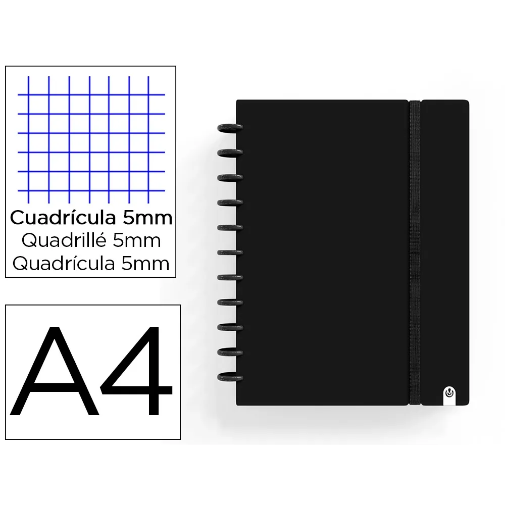 Cuaderno Carchivo Ingeniox Foam A4 80H Cuadricula Negro