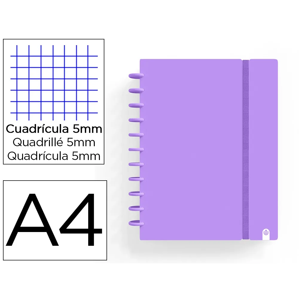 Cuaderno Carchivo Ingeniox Foam A4 80H Cuadricula Violeta