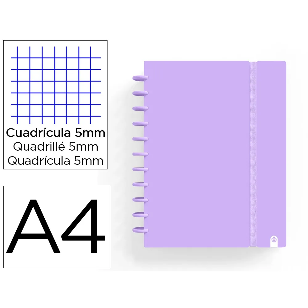Cuaderno Carchivo Ingeniox Foam A4 80H Cuadricula Malva Pastel
