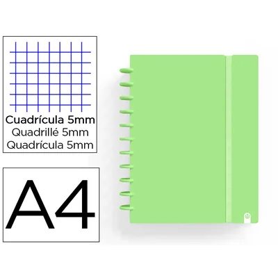 CARCHIVO Cuaderno Carchivo Ingeniox Foam A4 80H Cuadricula Verde Pastel