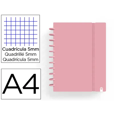 CARCHIVO Cuaderno Carchivo Ingeniox Foam A4 80H Cuadricula Rosa Pastel
