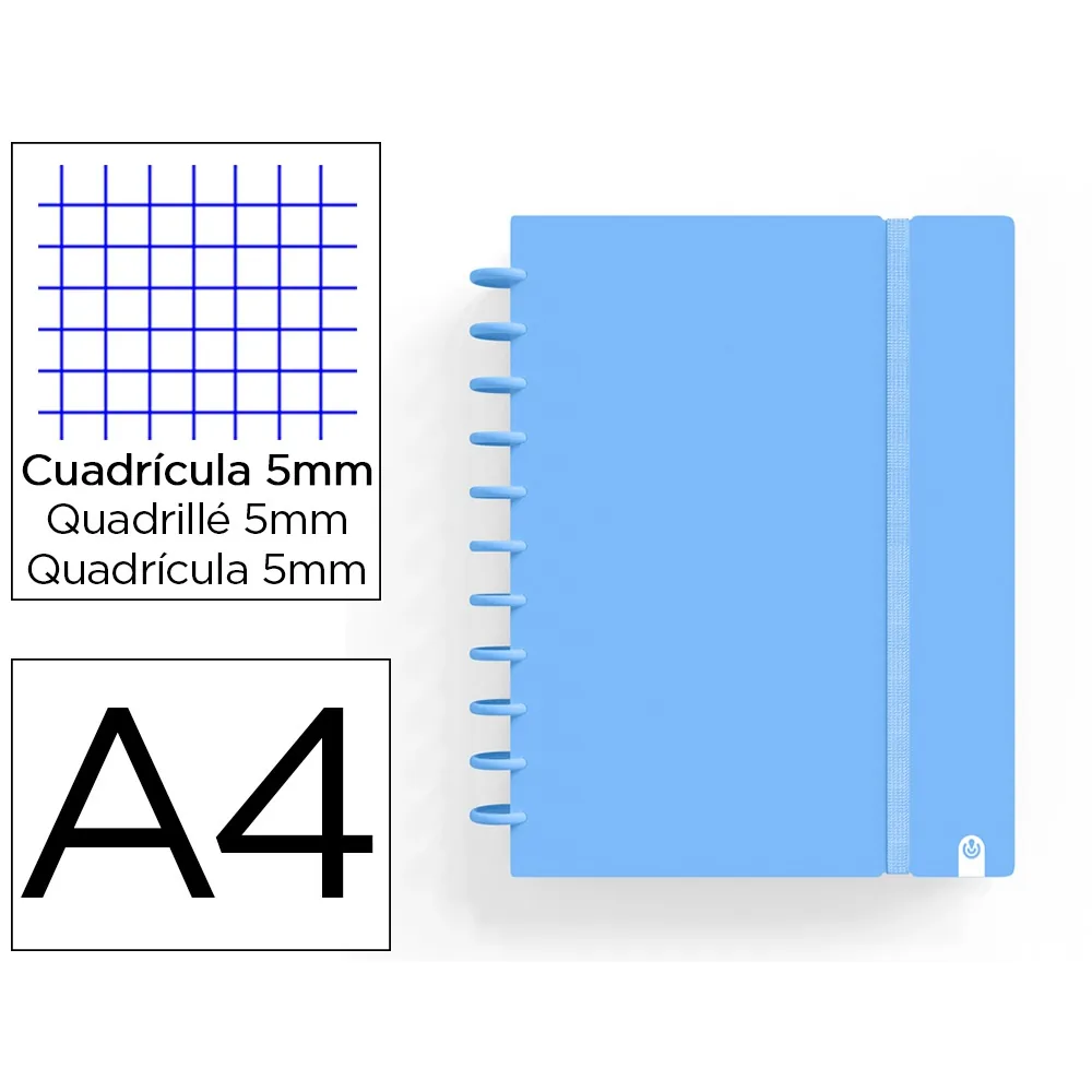 Cuaderno Carchivo Ingeniox Foam A4 80H Cuadricula Azul Pastel
