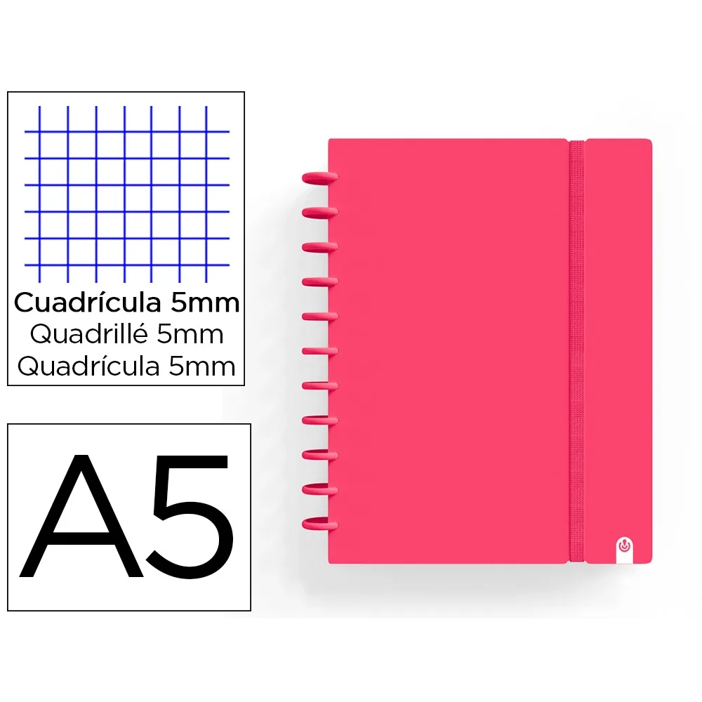 Cuaderno Carchivo Ingeniox Foam A5 80H Cuadricula Rojo