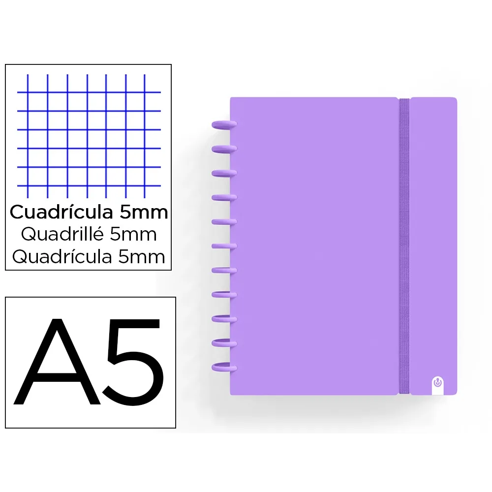 Cuaderno Carchivo Ingeniox Foam A5 80H Cuadricula Violeta