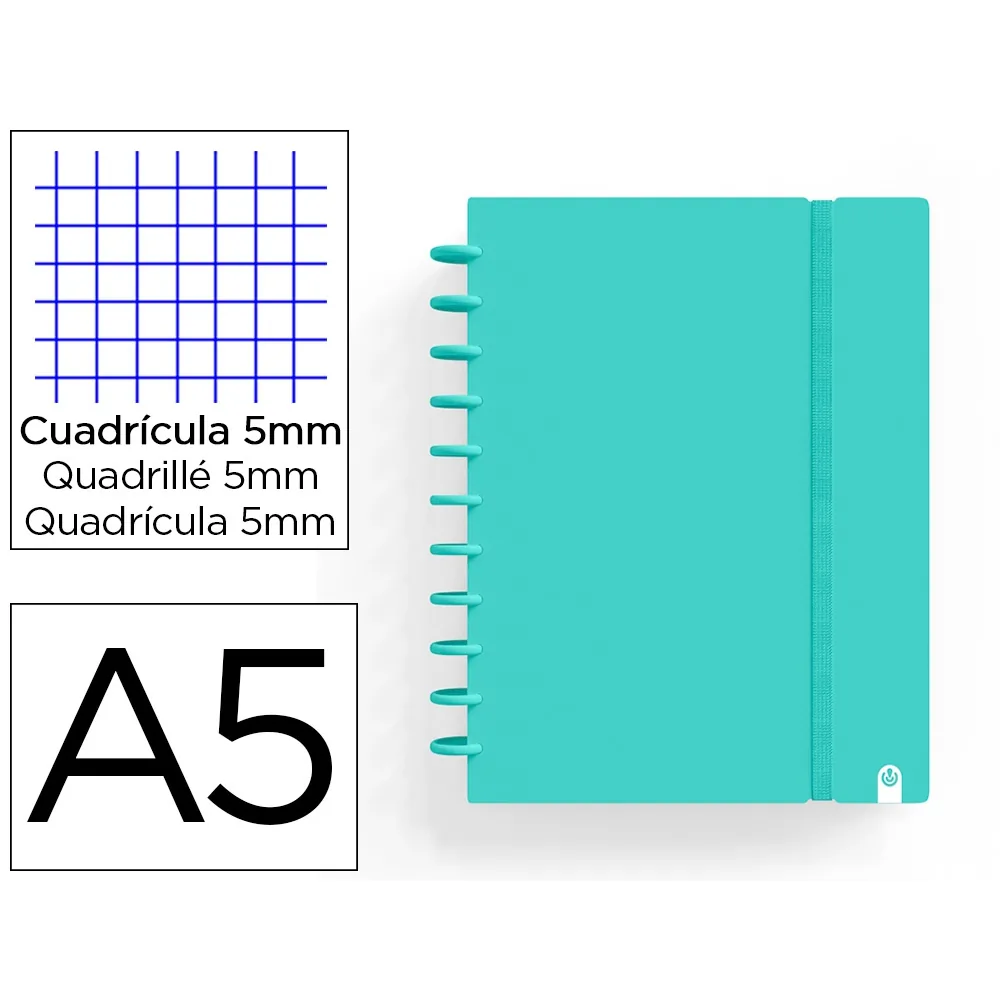 Cuaderno Carchivo Ingeniox Foam A5 80H Cuadricula Menta Pastel