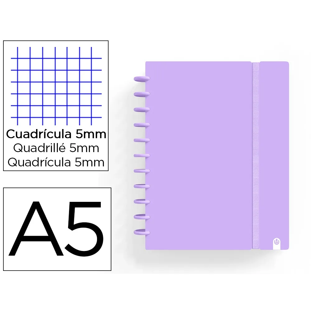 Cuaderno Carchivo Ingeniox Foam A5 80H Cuadricula Malva Pastel