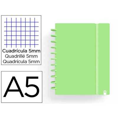 CARCHIVO Cuaderno Carchivo Ingeniox Foam A5 80H Cuadricula Verde Pastel