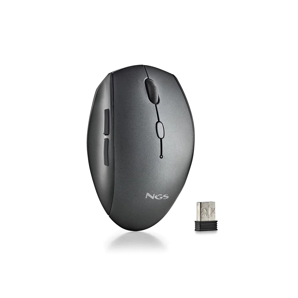 Raton Ngs Bee 800/1200/1600 Dpi Inalambrico 5 Botones Receptor Usb-a 2,4 Ghz Color Negro