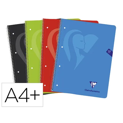 CLAIREFONTAINE Cuaderno Espiral Clairefontaine Notebook Tapa Polipropileno DIN A4+ Micro 120H 90 GR 5 Bandas Color