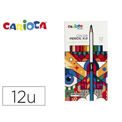 CARIOCA Lapices de Colores Carioca Plus 4.0 Caja de 12 Unidades Colores Surtidos