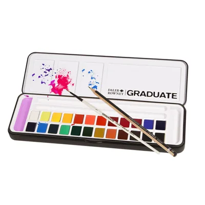 DALER ROWNEY Acuarela Daler Rowney Graduate Caja Metal de 24 Unidades Colores Surtidos