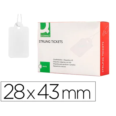 Q-CONNECT Etiquetas Colgantes Q-Connect 28X43 MM Caja de 500 Unidades