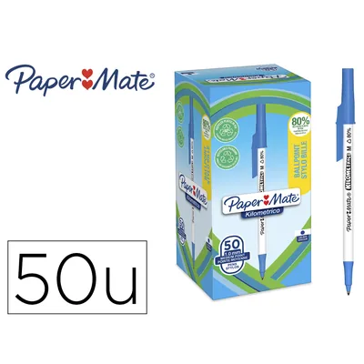 PLA Boligrafo Paper Mate Kilometrico Punta 1 MM Plastico Reciclado 80% Color Azul