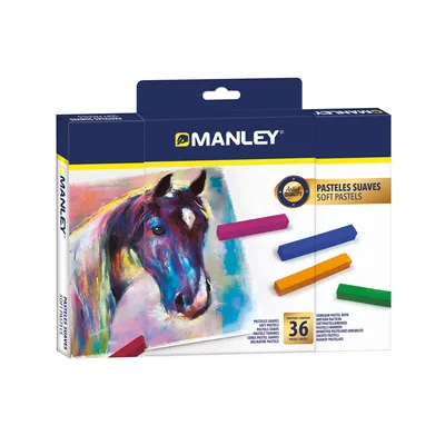 MANLEY Lapices Pastel Manley Suaves Caja de 36 Unidades Colores Surtidos