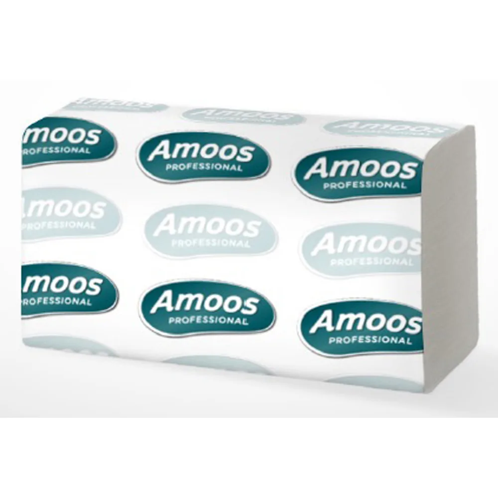 Toalla Secamanos Amoos Industrial 2 Capas 32G/M2 21X22 CM Caja de 20 Paquetes de 142 Unidades