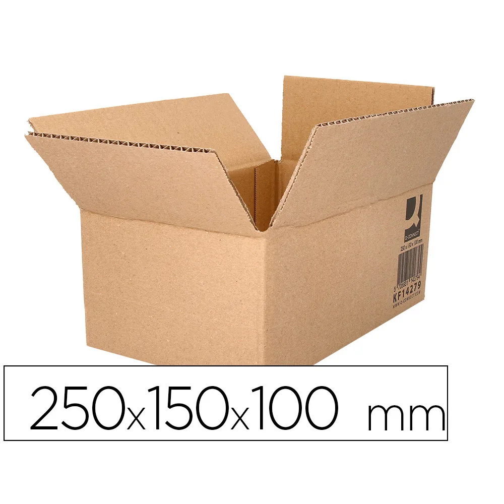 Caja para Embalar Q-Connect Americana Carton Reciclado Canal Simple 5 MM Color Kraft 250X150X100 MM