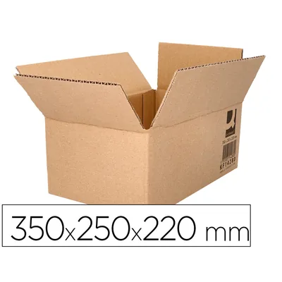 Q-CONNECT Caja para Embalar Q-Connect Americana Carton Reciclado Canal Simple 5 MM Color Kraft 350X250X220 MM