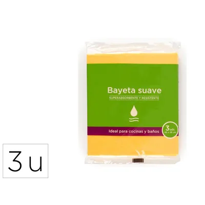BLANCA Bayeta Suave Amarilla para Cocinas y Baños 40X36CM Pack de 3 Unidades