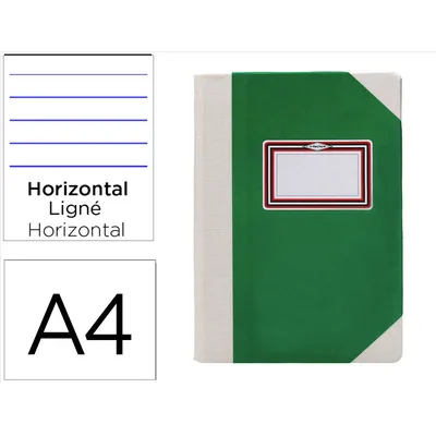 FERNANDES Libro Cartone Cosido Fernandes Flecha DIN A4+ Rayado Horizontal 50 Hojas 100 GR Verde