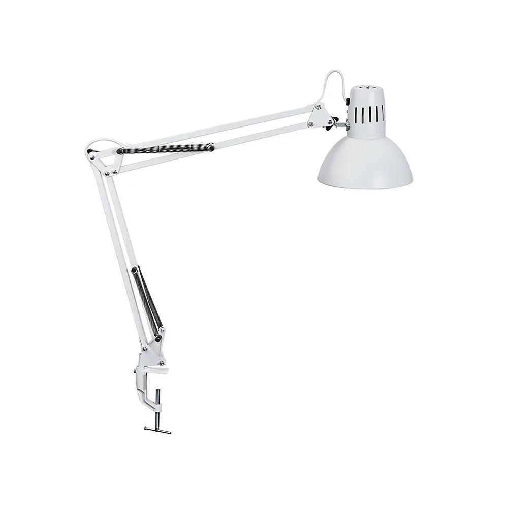 Lampara de Escritorio Maul Metal 57W Doble Brazo Cabezal Orientable Pinza Blanca