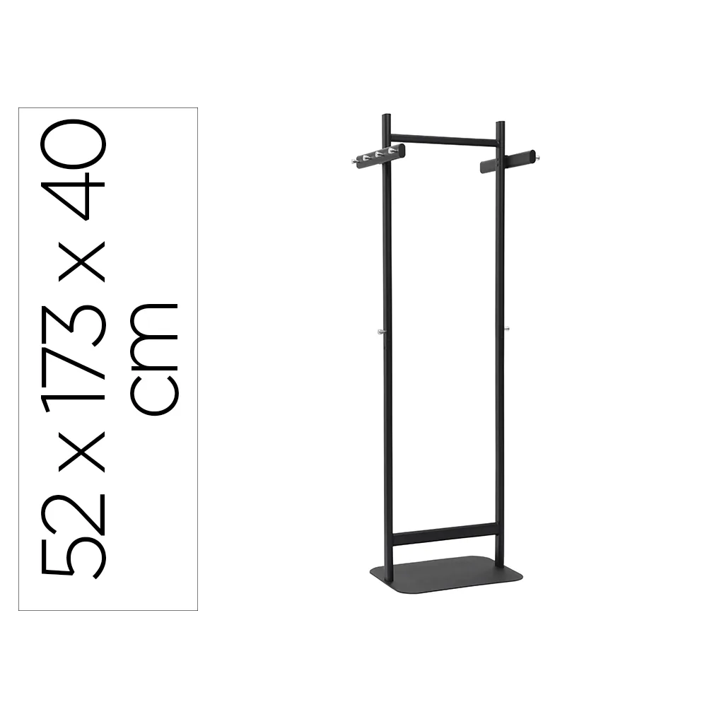 Perchero Metalico Maul Salsa 8 Colgadores Color Negro 520X1730X400 MM