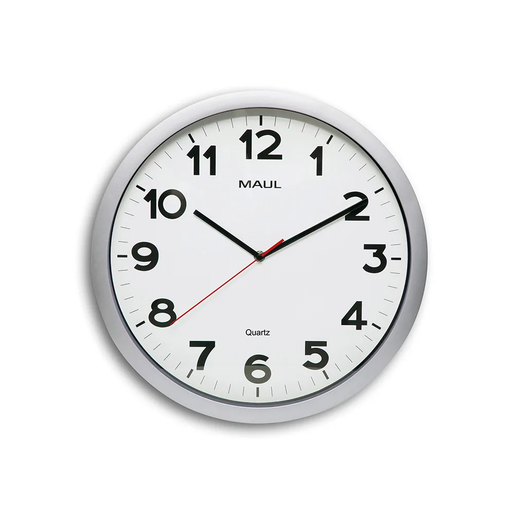 Reloj Maul Step de Pared Redondo 40 CM Diametro Electrico Color Plata