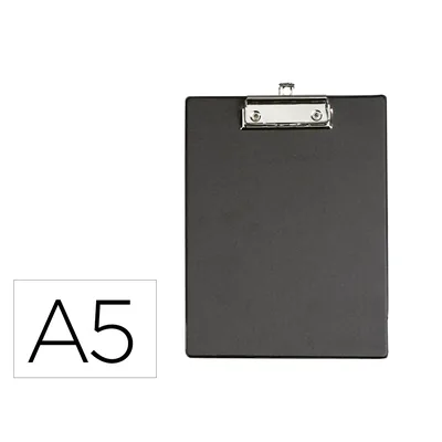 MAUL Portanotas Maul DIN A5 Carton Plastificado Pvc con Pinza Color Negro