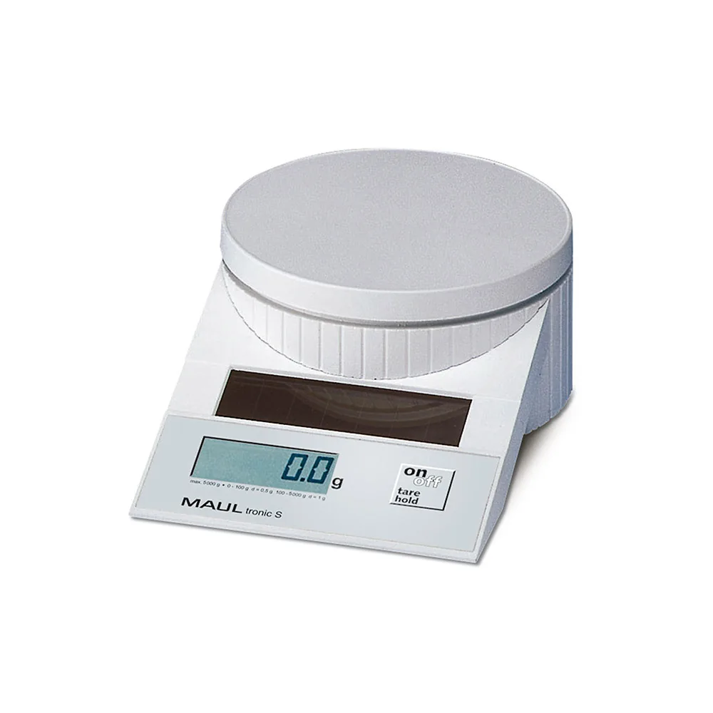 Bascula de Precision Maul Tronic Solar 5000 G Apagado Automatico Color Blanco 196X130X65 MM