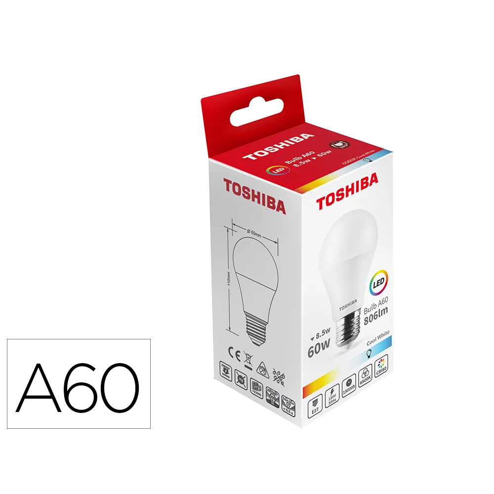 Bombilla Led Toshiba A60 E27 8.5W 6500K Luz Fria