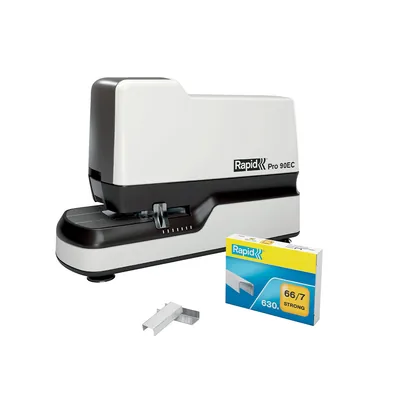 RAPID Grapadora Rapid Pro 90EC Electrica Blanco Capacidad 50 Hojas Usa Grapas N 66 y N 44
