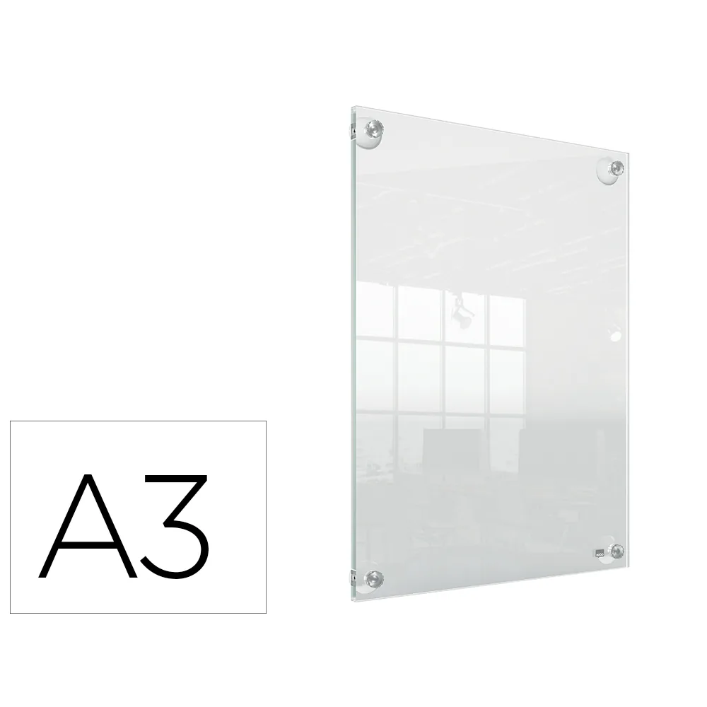 Marco Porta Anuncios Nobo Acrilico Transparente Mural Removible DIN A3 Sin Marco 348X24X471 MM